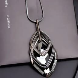 Fashion Gold Color Crystal Geometric Long Chain Necklace & Pendants for Women