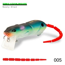 Hunthouse BBZ-1 Rat Fishing Lure 85mm 17g Multi-Joint Segment Tail Mouse Bait For Fishing Bass Tackle Minnow Crankbaits LW135