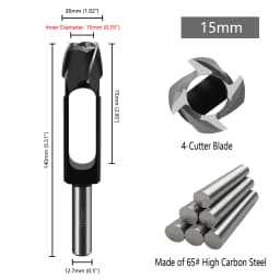 Versery 8/10/12/15mm Wood Plug Hole Saw Cutter Cutting Drill Bits Log Tenon Dowel Cork Maker Tapered Woodworking Tools DIY