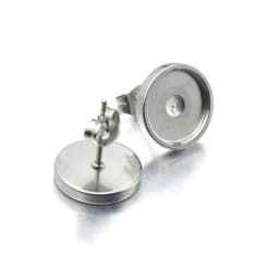 20pcs 6 8 10 12mm Stainless Steel Flat Stud Earring Setting Blank Earring Base Resin Cabochon Tray Diy Jewelry Making Wholesale