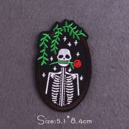 Punk Patch For Clothing Thermoadhesive Patches Diy Skull Embroidery Patch Iron On Patches On Clothes Stickers DIY Applique