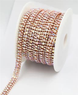 10yard 3Rows Glass crystal Strass Rhinestone Cup Chain Sew On Diamond Glue-On Close Chains Glitter Trim Cup Chain sew on Garment