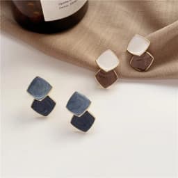 Korean Geometric Square Drop Dangle Earrings For Women Enamel Fashion Modern Earring Female Vintage Jewelry Trendy Brincos