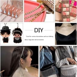 1 Yard Rhinestones Chain SS6- SS12 Gold Base Shine Crystals Stones Glue On Rhinestone Chain for Clothes Needlework Gems Crafts