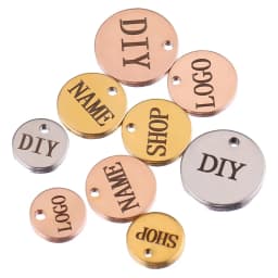 100pcs Customized Custom Laser Engrave Name LOGO Stainless Steel Personalized Stainless Steel Blank Dog Tags Charms Wholesale