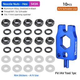 Aluminum Nuts for Bicycle Schrader Presta Valve Fastening Threaded Ring A/V F/V Shaft Washers Rim Protective Stickers