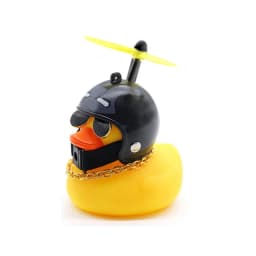 Rubber Duck Toy Car Ornaments Yellow Duck Car Dashboard Decorations Cool Glasses Duck with Propeller Helmet