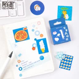 45 PCS Boxed Stickers Cartoon Animal Cute Avocado Bullet Journaling Decoration Sticker Flakes Scrapbooking School Supplies