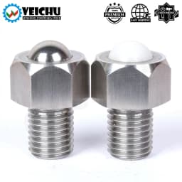 VEICHU Roller Plungers Bolts-Type VCN312/VCN313 POM Ball Stainless Steel Hex Head Conveyor Ball Rollers