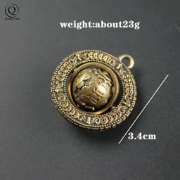 Chinese Characters Blessing Globe Keychain Fashion Rotating Money Lucky Copper Ball Keychain Jewelry For Men Women Birthday Gift