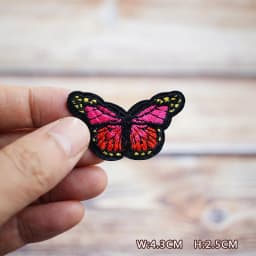 Color Butterfly Purple Pink Yellow DIY Patches Embroidery For T-Shirt Iron On Appliques Clothes Jeans Stickers Badges Parche