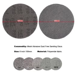 3'' 5'' 6 ''9'' Dust Free Mesh Sanding Discs Hook & Loop Dry Grinding Abrasive MIRKA Sandpaper 80 to 320 Grit for Polishing