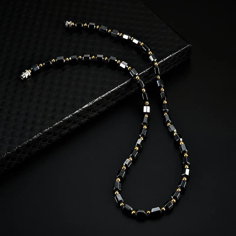Beads Necklace Magnetic Therapy Care Black Hematite Choker Chain Necklaces Gifts Fashion Men Dad Boysfriend Neck Jewelry