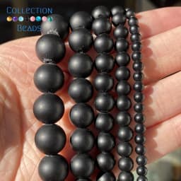 Natural Dull Polished Black Agates Onyx Stone Spacer Round Bead For Jewelry Making 4-12 MM DIY Bracelets Accessories Wholesale