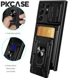 PKCASE Card Slot Back Case For Samsung S26 S25 S24 S23 FE Ultra Plus Note 20 Ultra Cover