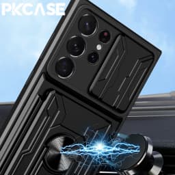 PKCASE Card Slot Back Case For Samsung S26 S25 S24 S23 FE Ultra Plus Note 20 Ultra Cover