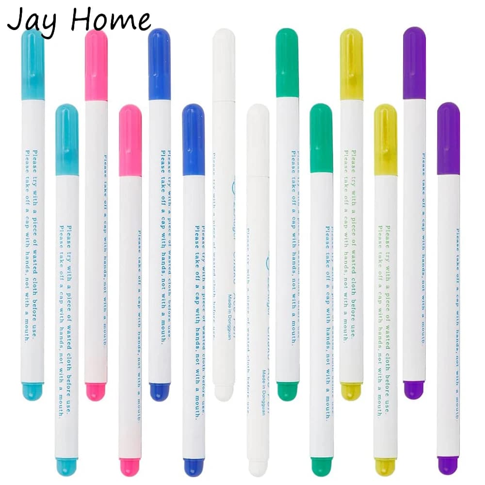 1-7PCS Water Erasable Fabric Markers Disappearing Ink Fabric Pens Disappearing Garment Tracing Tools for Cross Stitch Embroidery