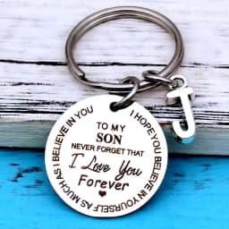To My Son Daughter I Love You Forever Inspirational Gift Keychain, Best Gift Idea for Son Daughter Stocking Stuff Gifts