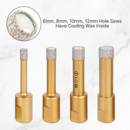 6-65mm 1PC M10 Thread Shank Dry Vacuum Brazed Diamond Drilling Core Bit For Drilling on Ceramic Tile Hole Saw Granite Marble