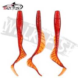 WALK FISH 10PCS 58MM 75MM 86MM Lifelike Long Tail Worms Lures Artificial Silicone Soft Bait Bass Pike Fishing Lure Wobbler
