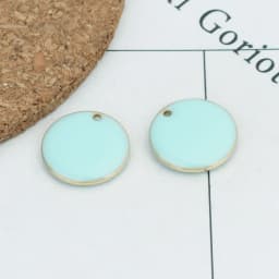 Fashion 16mm Round Enamelled Sequins Charms Copper Enamel Double Sided Charms For DIY Jewelry Making Accessories, 10 PCs
