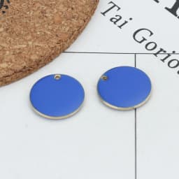 Fashion 16mm Round Enamelled Sequins Charms Copper Enamel Double Sided Charms For DIY Jewelry Making Accessories, 10 PCs