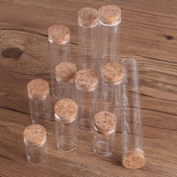 12 pieces/lot 15ml 20ml 25ml 30ml 40ml 45ml 50ml 55ml 60ml Glass Test Tubes With Cork Stopper Wishing Bottles for Art DIY Crafts