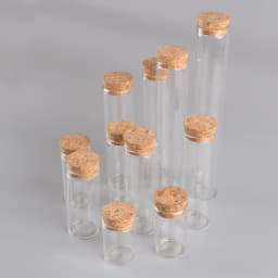 12 pieces/lot 15ml 20ml 25ml 30ml 40ml 45ml 50ml 55ml 60ml Glass Test Tubes With Cork Stopper Wishing Bottles for Art DIY Crafts