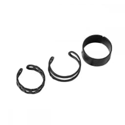 3pcs/Set Fashion Punk Ring Simple Design Vintage Black Color Joint Rings Sets for Women Jewelry Korean Version Joint Ring 2021