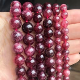 Natural Stone Dark Red Garnet Quartz Round Loose Beads for Jewelry Making Diy Bracelet Accessories 15''Inches Pick Size 6 8 10mm