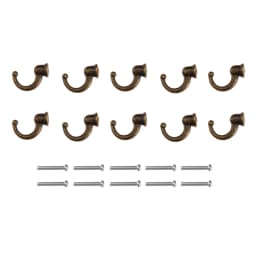 10pcs Antique Bronze Wall Hooks Door Hanger Hook Vintage Bathroom Kitchen Furniture Hardware with Screws
