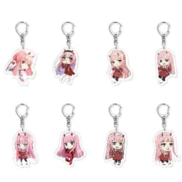 Japan Anime DARLING In The FRANXX Keychain 02 ZERO TWO Cosplay Cute Pendant Men Women Key Chain Car Bag Jewelry Accessories Gift