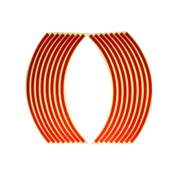 16Pcs Strips Wheel Sticker Red Decals 18" Reflective Rim Tape Decor for Bike Motorcycle Auto Exterior Accessories Universal