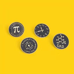 Science Enamel Pins Pi (π) Periodic Table Atom Symbol Brooch for Geek Science Lover Teachers and Students Jewelry Gift Wholesale