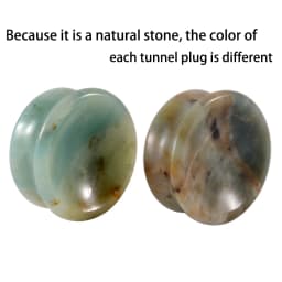 1PC New Design Amethyst Tiger Cat Eye Howlite Crystal Stone Concave Ear Plug Double Flare Solid Gauge Piercing Jewelry