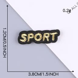 Self Adhesive Small Black Embroidery Patches for Clothing Jeans Iron on Clothes Sticker OK Sport Letter Applique DIY Hole Repair