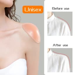 1Pair Naturally Soft Silicone Anti Slip Shoulder Pads Invisible Shoulder Enhancer Push-Up Cushions Reusable Self-Adhesive Unisex