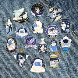 Astronaut Enamel Pins Cartoon Universe Adventure Space Brooches Backpacks Clothes Lapel Bag Pin Badge Jewelry Gift for Friends