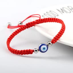 Adjustable Handmade Braided String Bracelet Women Men Blue Turkish Evil Eyes Beads Bracelet Elephant Bangle Couple Lucky Jewelry