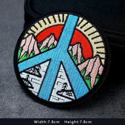 UFO Nebula Landscape Patches Embroidery For T-Shirt Iron On Appliques Clothes Jeans Stickers Badges Mountain Peak