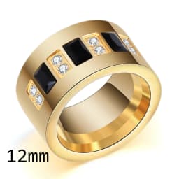 NIBASTAR Simple Stainless Steel Women 10mm Ring Shining Crystal Wedding Promise Jewelry Accessories Wholesale Retail