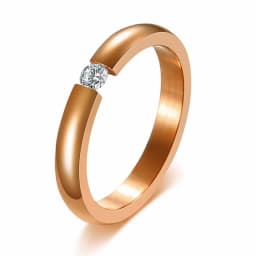 NIBASTAR Simple Stainless Steel Women 10mm Ring Shining Crystal Wedding Promise Jewelry Accessories Wholesale Retail