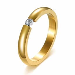 NIBASTAR Simple Stainless Steel Women 10mm Ring Shining Crystal Wedding Promise Jewelry Accessories Wholesale Retail