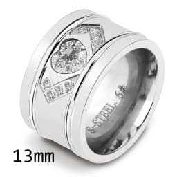 NIBASTAR Simple Stainless Steel Women 10mm Ring Shining Crystal Wedding Promise Jewelry Accessories Wholesale Retail
