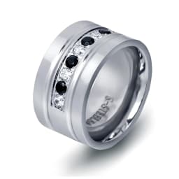 NIBASTAR Simple Stainless Steel Women 10mm Ring Shining Crystal Wedding Promise Jewelry Accessories Wholesale Retail