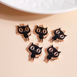 10pcs 13*17mm DIY Enamel Mini Cat Charms for Necklaces Pendants Earrings Cute Animal Charms Handmade Jewelry Making Accessories