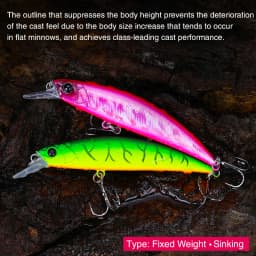 TSURINOYA DW96 80mm 12g Sinking Minnow Fishing Lure Large Trout Pike Rockfish Hard Bait Jerkbait Freshwater Saltwater Wobbler