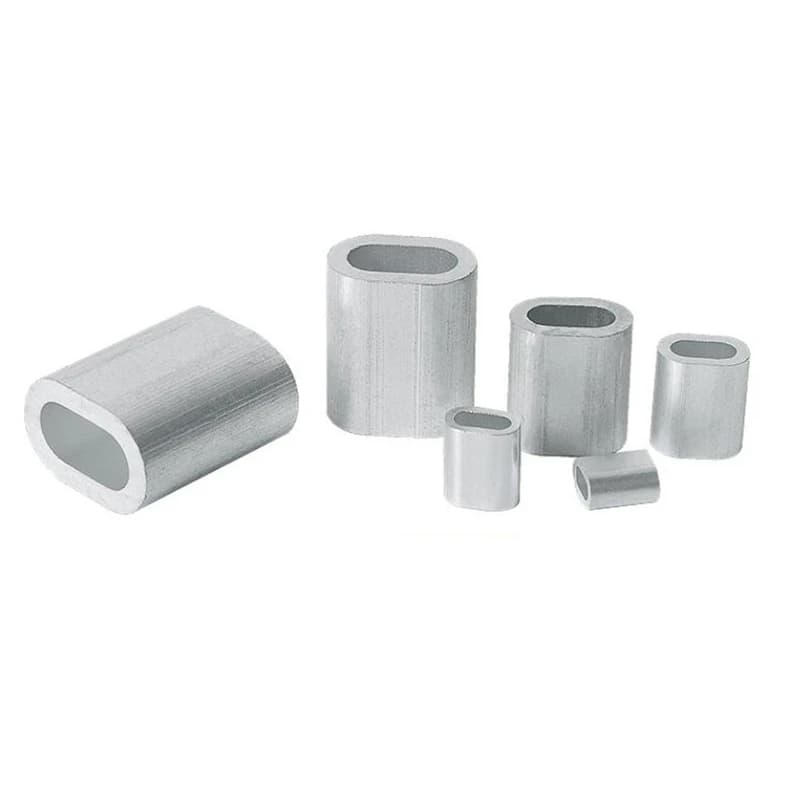 M1.0 M1.2 M1.5 M2 M3 M4 M5 M6 Aluminum Single Wire Rope Ferrule Cable Ties Aluminum Crimping Sleeve Oval Clip Wire Rope Clamp