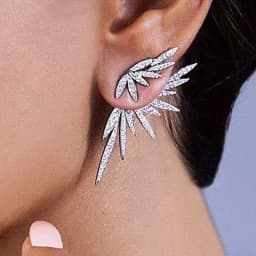 Elegant Leaf Shape Zirconia Wedding Stud Earring For Women Luxury Famous Brand India Earings Fashion Jewelry