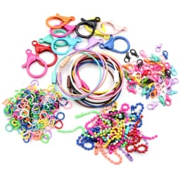 New Fashion Multi-colors Mixed Alloy Open Rings Lobster Clasp Hooks Ball Chains DIY Jewelry Making Findings Supplies